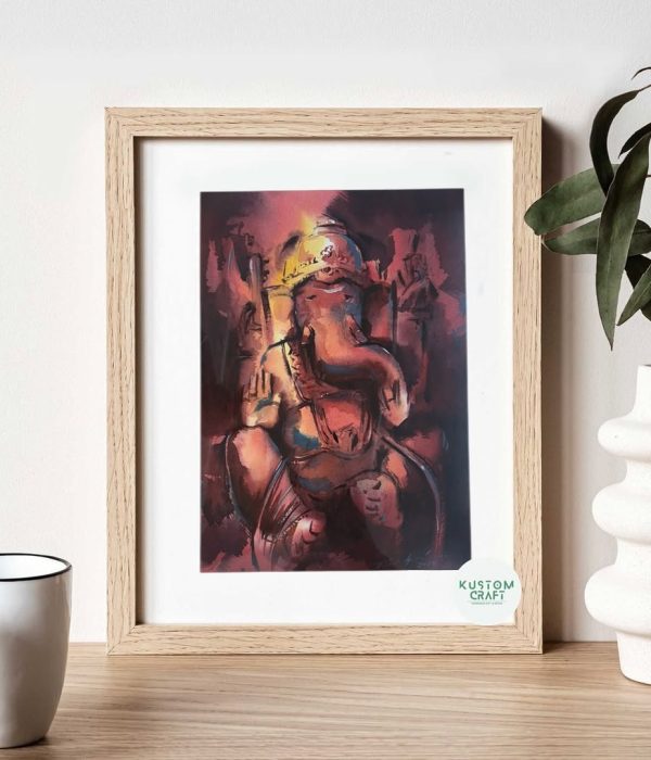 Ganesha Painting Medium - Watercolor Surface - PaperSize - A4 ( with framed)100% handmade #ganesh #homedecor #homeinterior #customized #kustomcraft