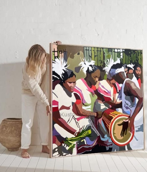 HAPPY SARHUL Title- CELEBRATION Available at Studio Medium-Acrylic on canvas 100% handmade Size-4’x4’ (1)